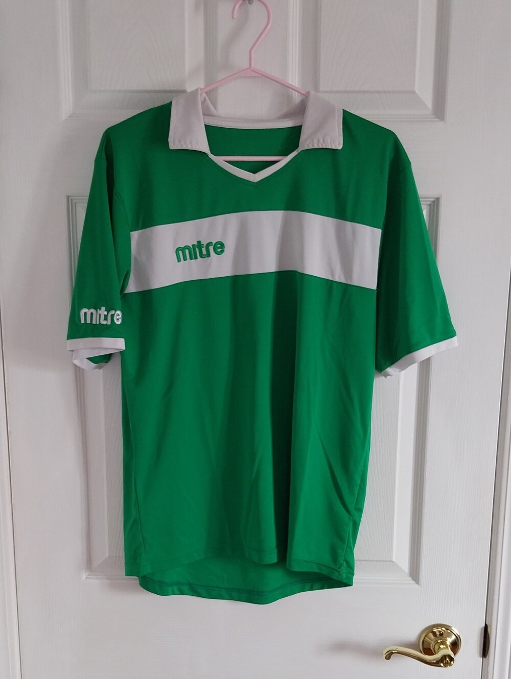 Mitre Green & White Soccer Jersey
